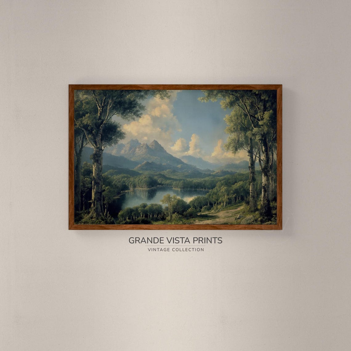 Afternoon Lake Mountain Landscape Artwork Vintage Print Wall Art Instant Art Gv4006 - Image 2