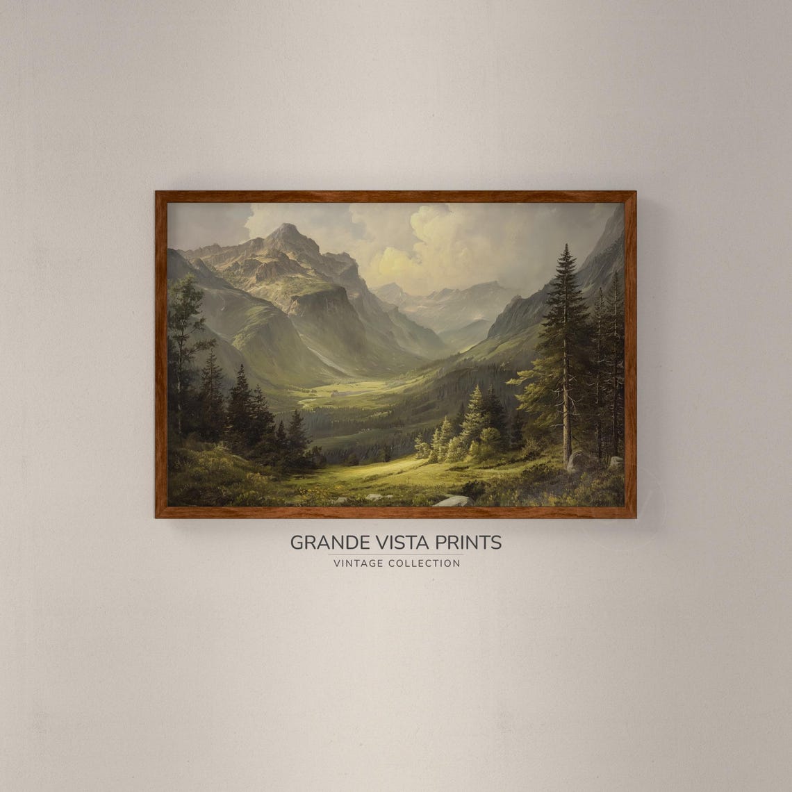 Mountain Valley Wall Art Mountain Landscape Artwork Mountain Valley Landscape Mountain Valley Art Print Gv4358 - Image 2