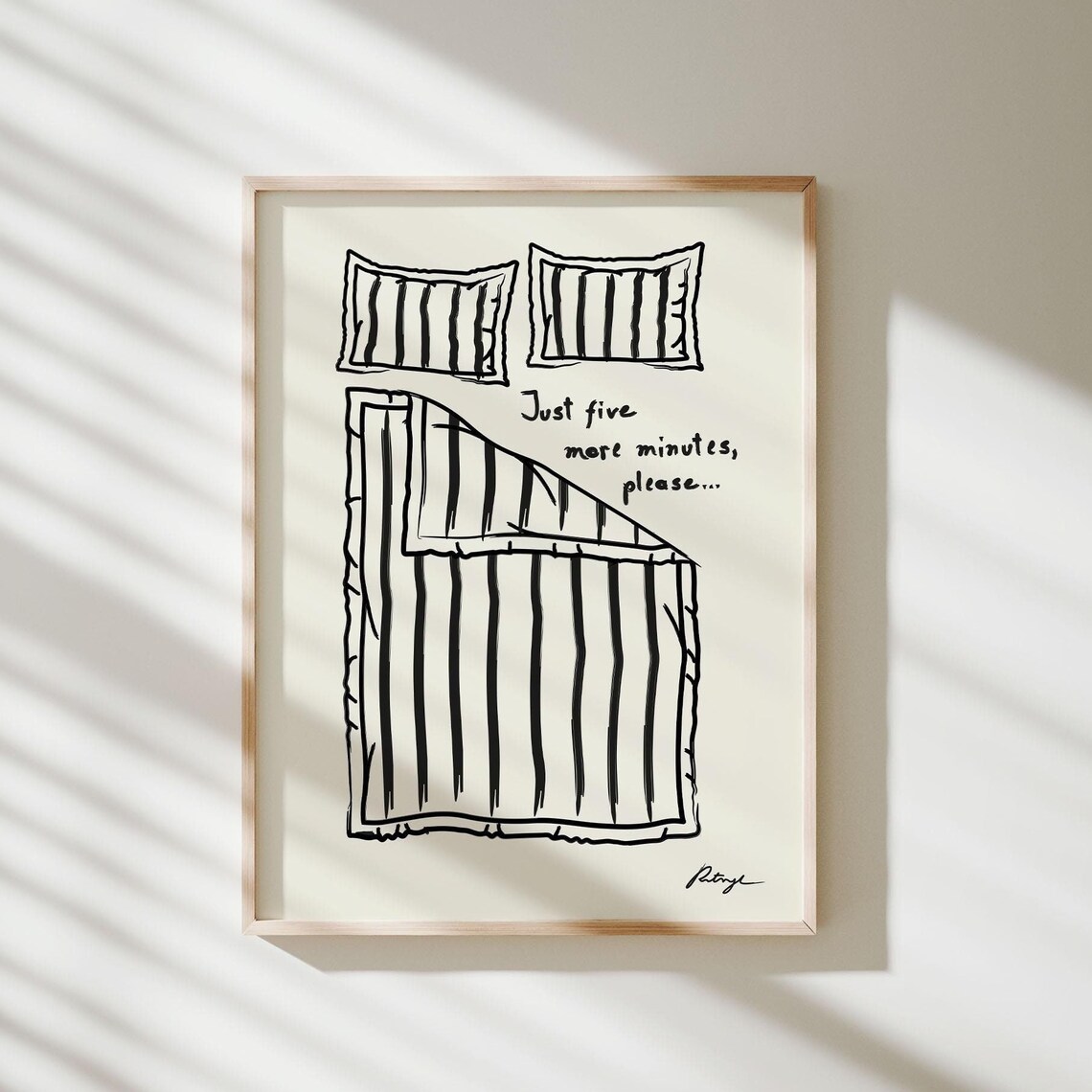 Stay In Bed Hand Drawn Bedroom Art Print