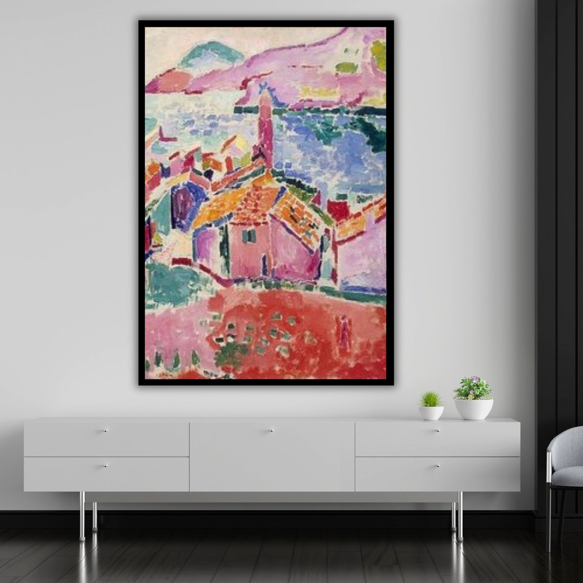 Matisse View of Collioure Fauvist Pink Village Landscape Art Print - Image 5