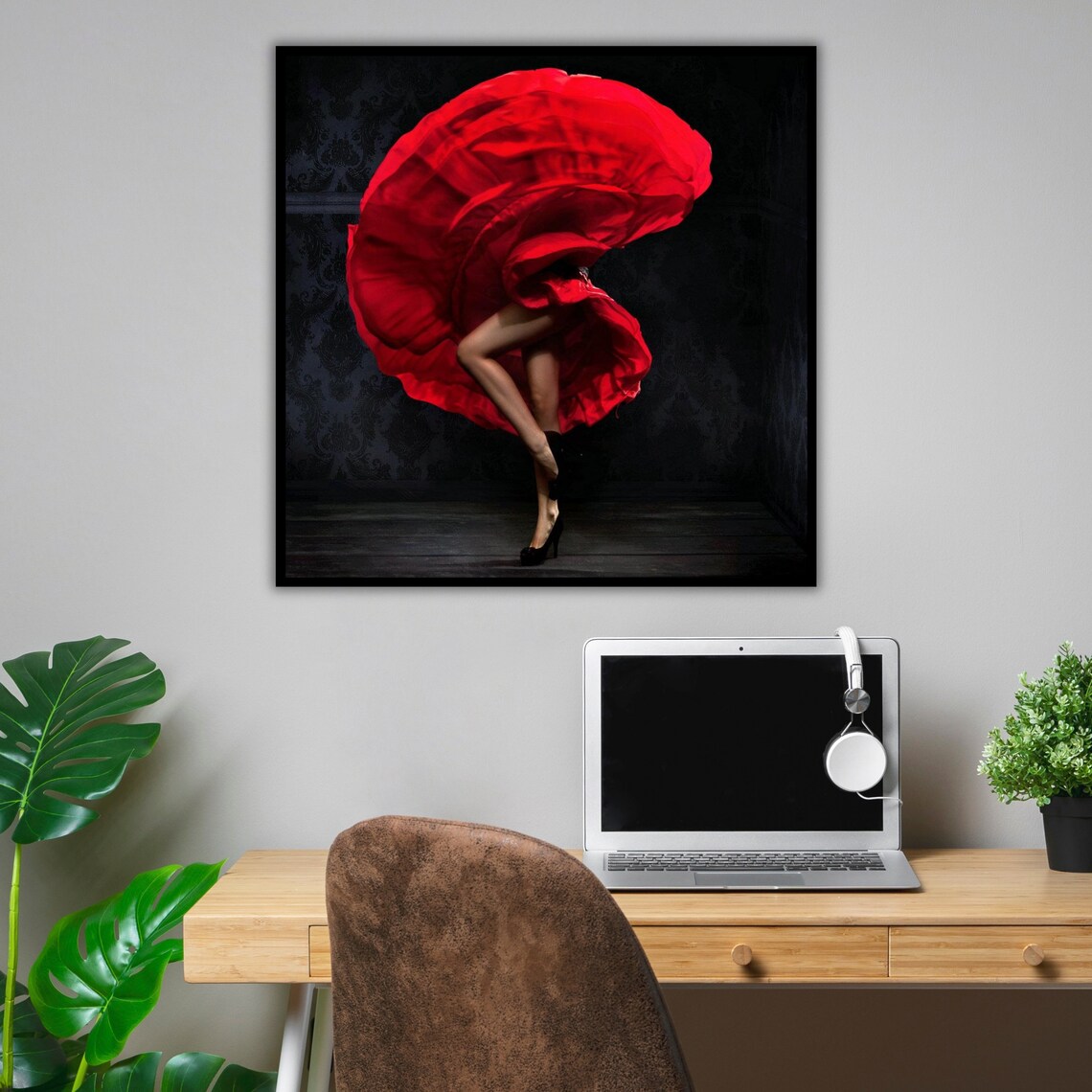 Flamenco Dancer Dramatic Red Skirt Twirl Motion Dance Photography Art Print - Image 5