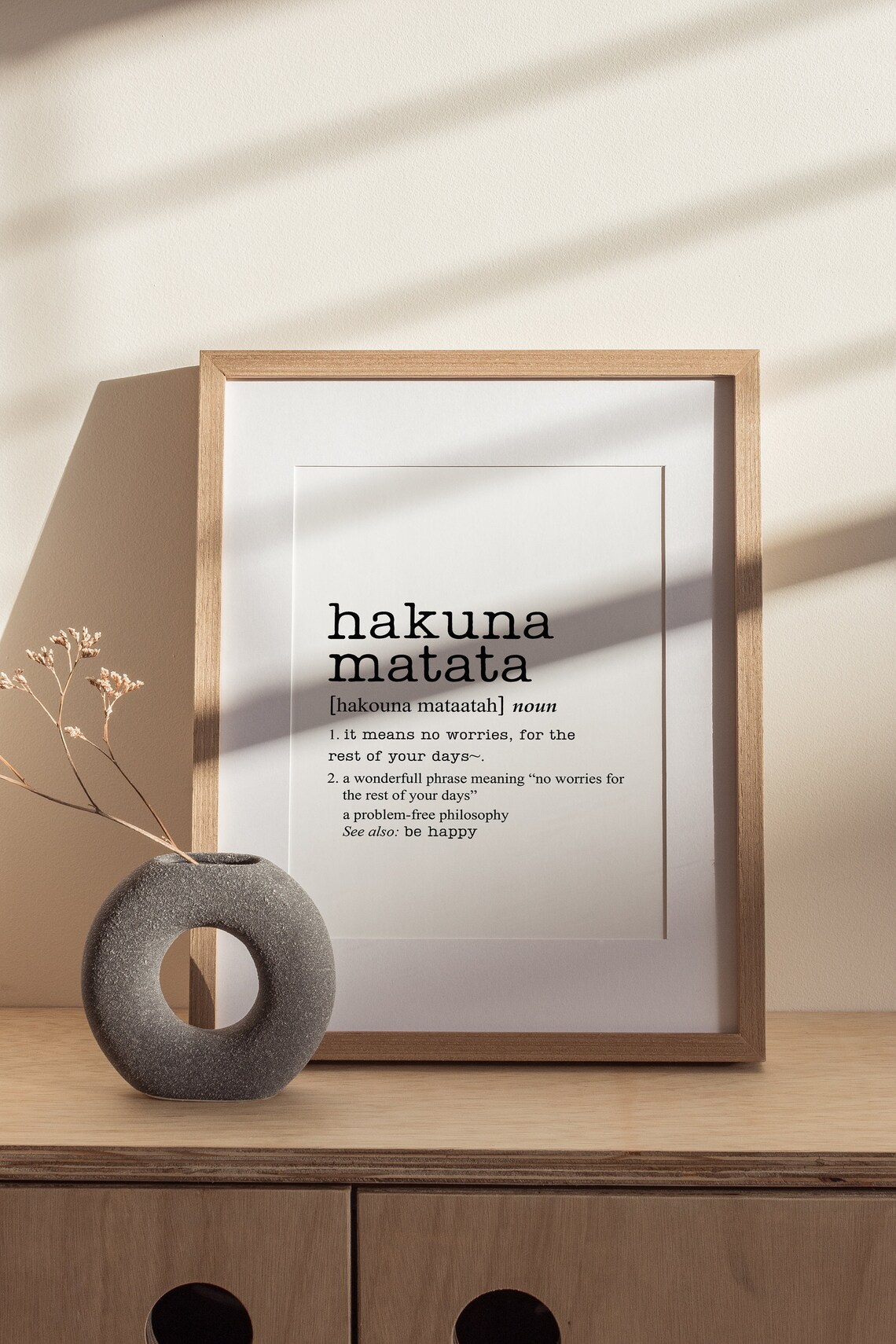 Hakuna Matata Definition Dictionary Meaning No Worries Quote Poster - Image 7