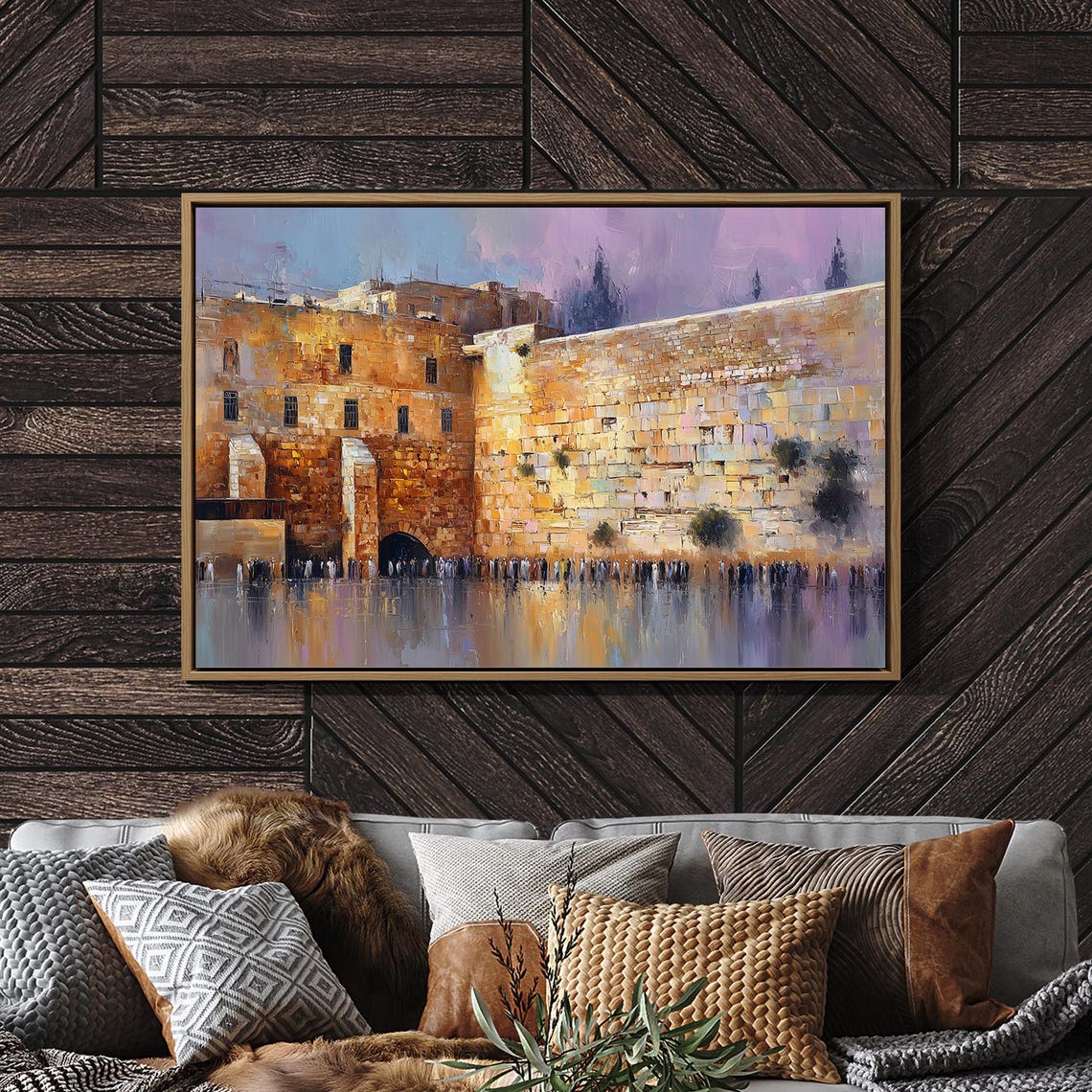 Western Wall Jerusalem Impressionist Painting Golden Stones Poster