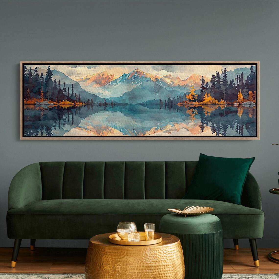 Panoramic Mid-Century Modern Mountain Art Print