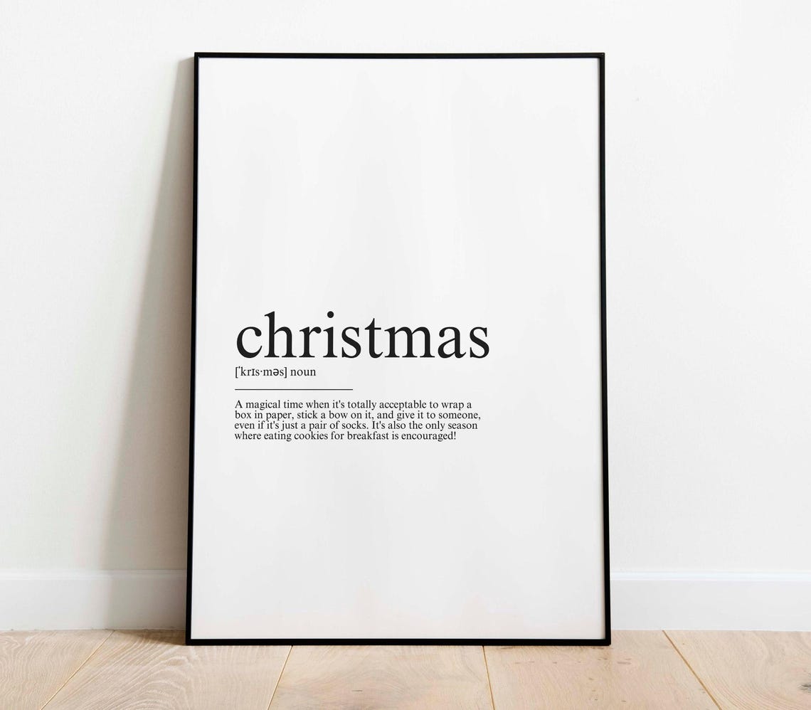 Christmas Definition Dictionary Style Funny Holiday Quote Poster