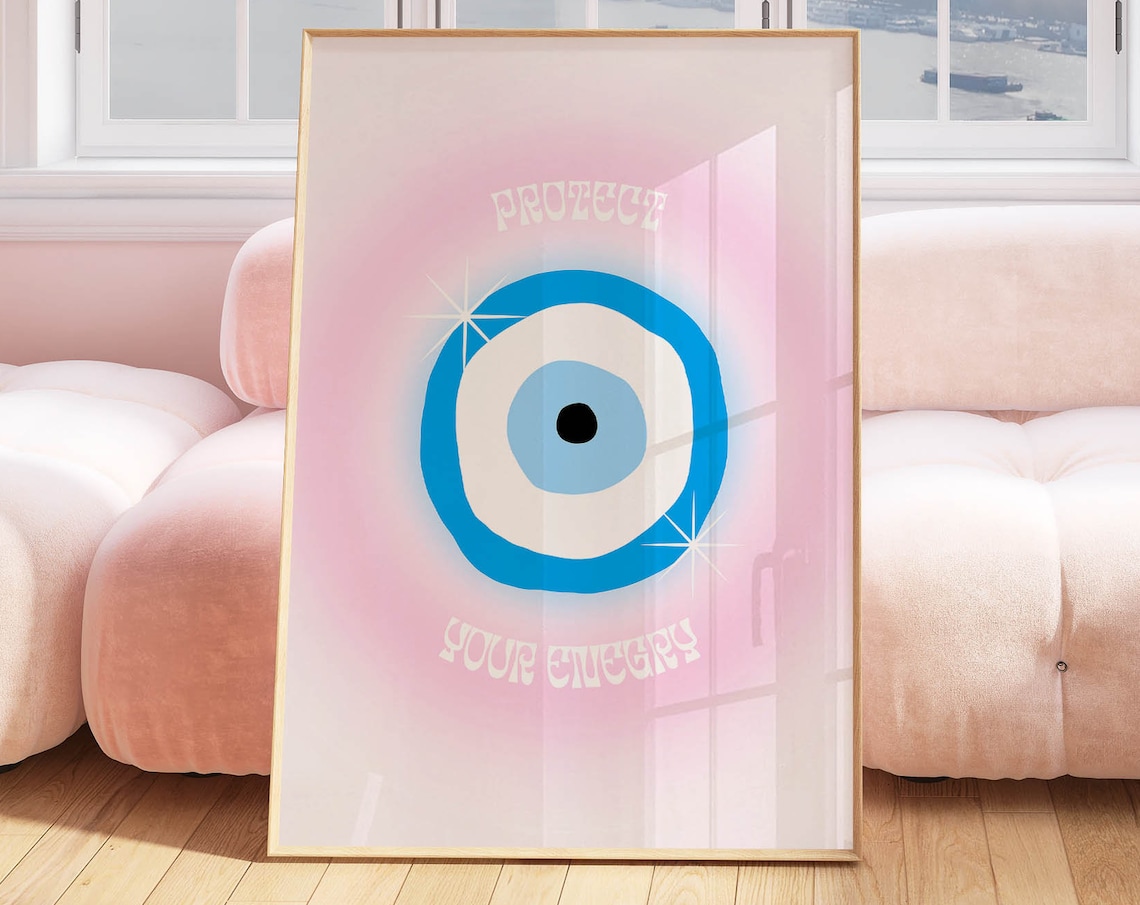 Evil Eye Aura Poster, Y2K Dorm Room Decor