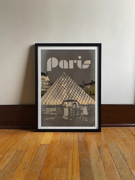 Paris France Louvre Travel Poster Art Print