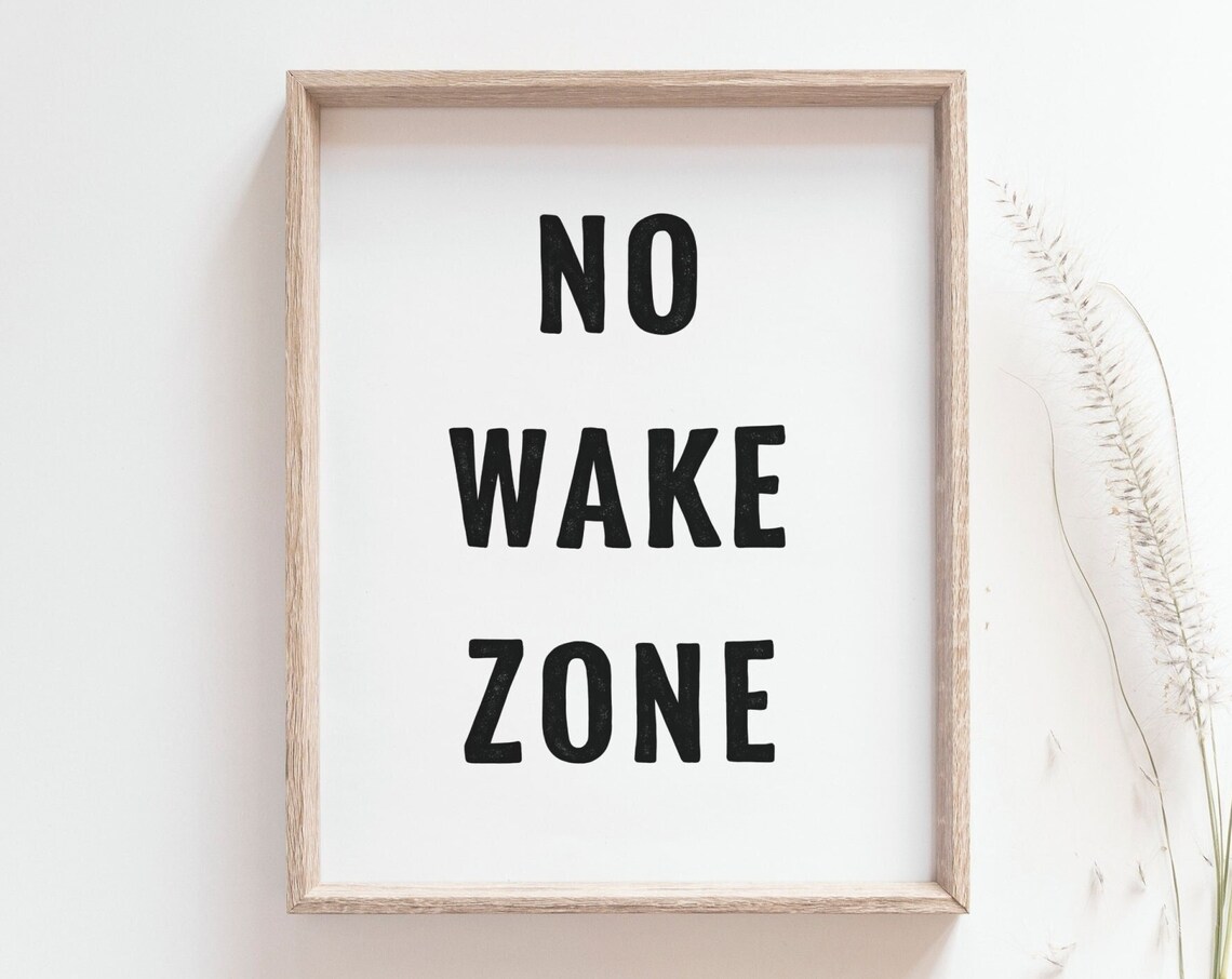 No Wake Zone Minimalist Surf Quote Poster