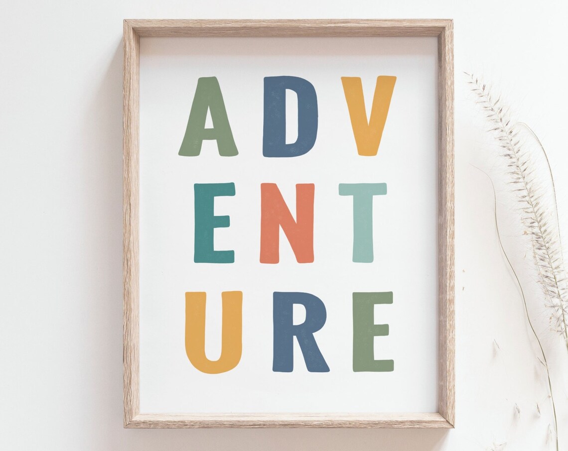 Adventure Print, Playful Nursery Kids Room Poster