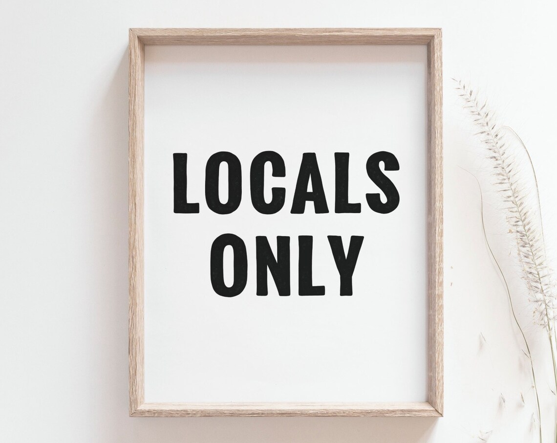Locals Only Nursery Poster, Funny Surf Wall Art