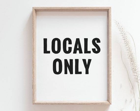 Locals Only Print, Black And White Surf Nursery Poster