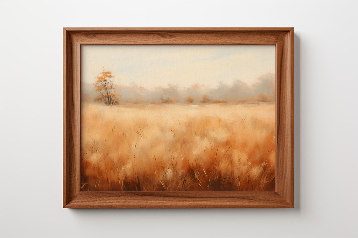 Amber Field Whispers - Antique Art Print