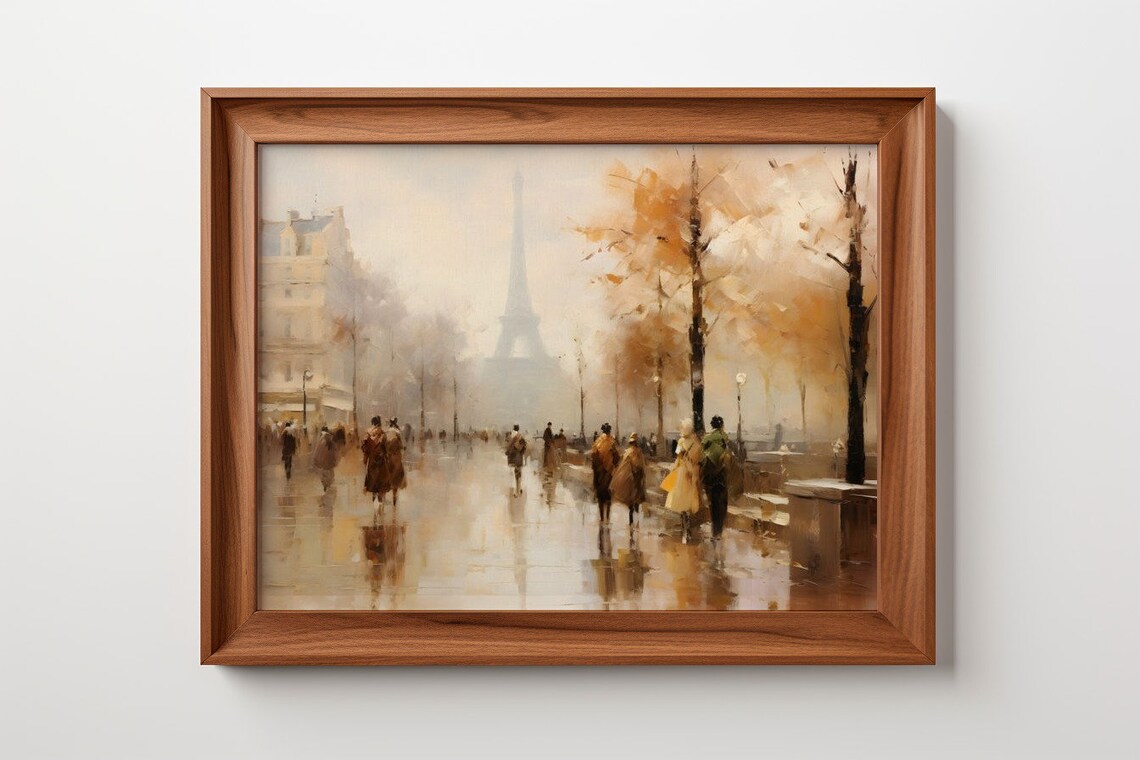 Autumn Mist In Paris, Eiffel Tower Travel Poster