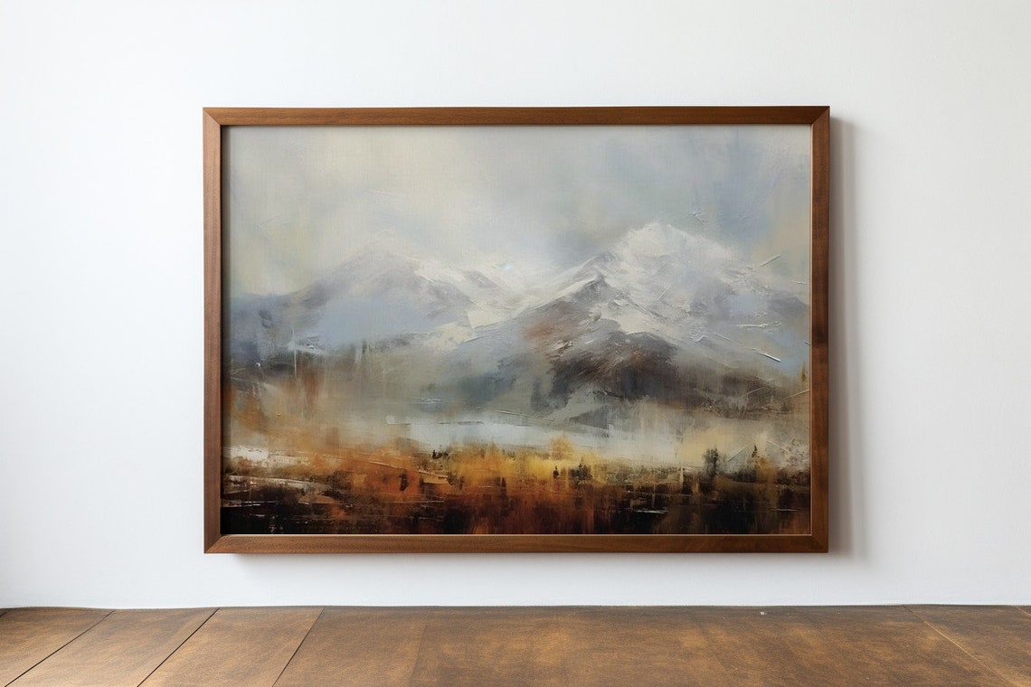 Veiled Majesty Dawns Light On Mountain Peaks Antique Print - Image 3