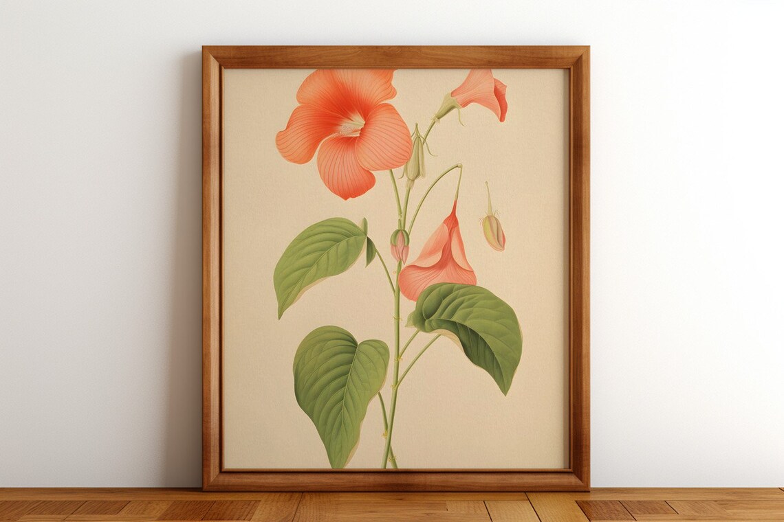 Floral Study, The Grace Of Trumpet Vines Art Print - Image 3