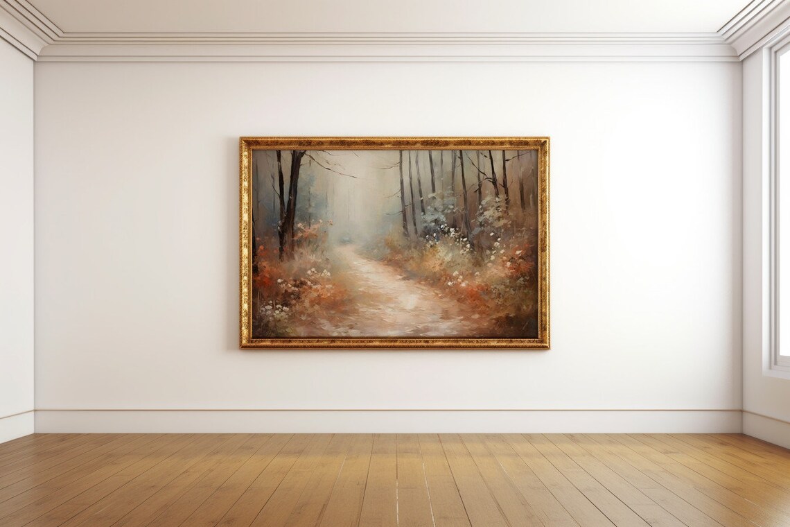 Autumn Whisper Path Through The Woods Art Print - Image 4