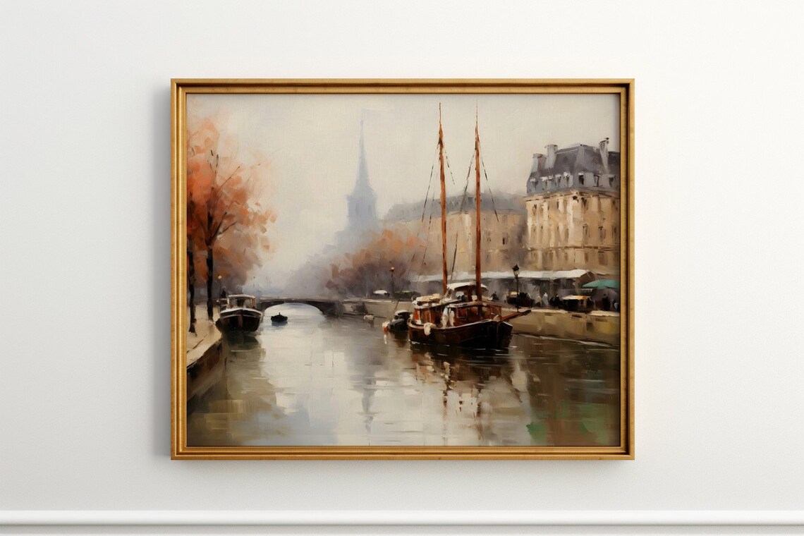 Autumn Mist On The Seine, Vintage Art Print - Image 2