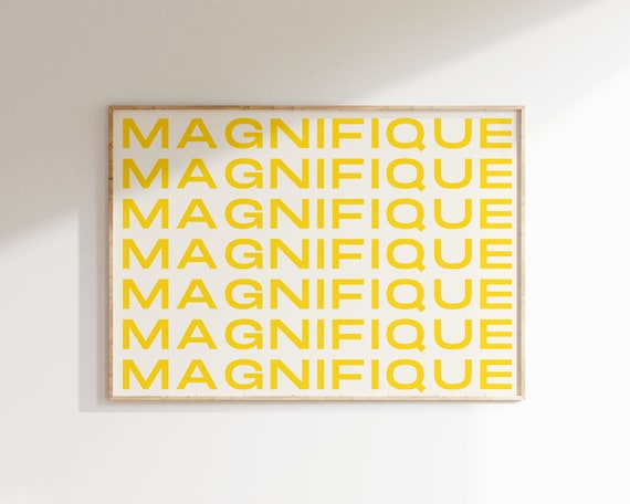 Magnifique Modern Typography French Quote Poster