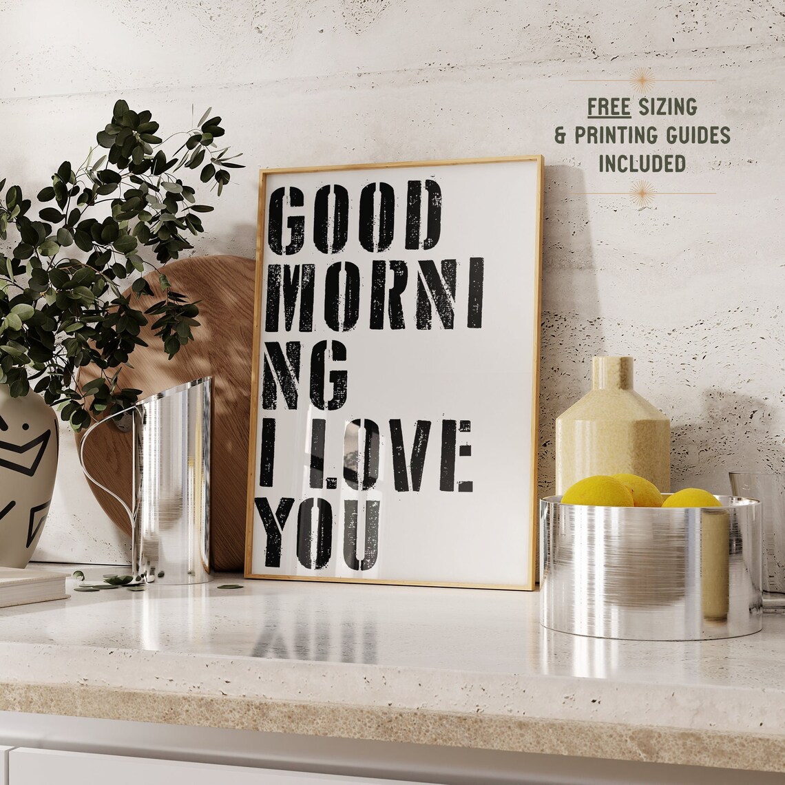 Coffee Bar Good Morning Minimalist Typography Poster