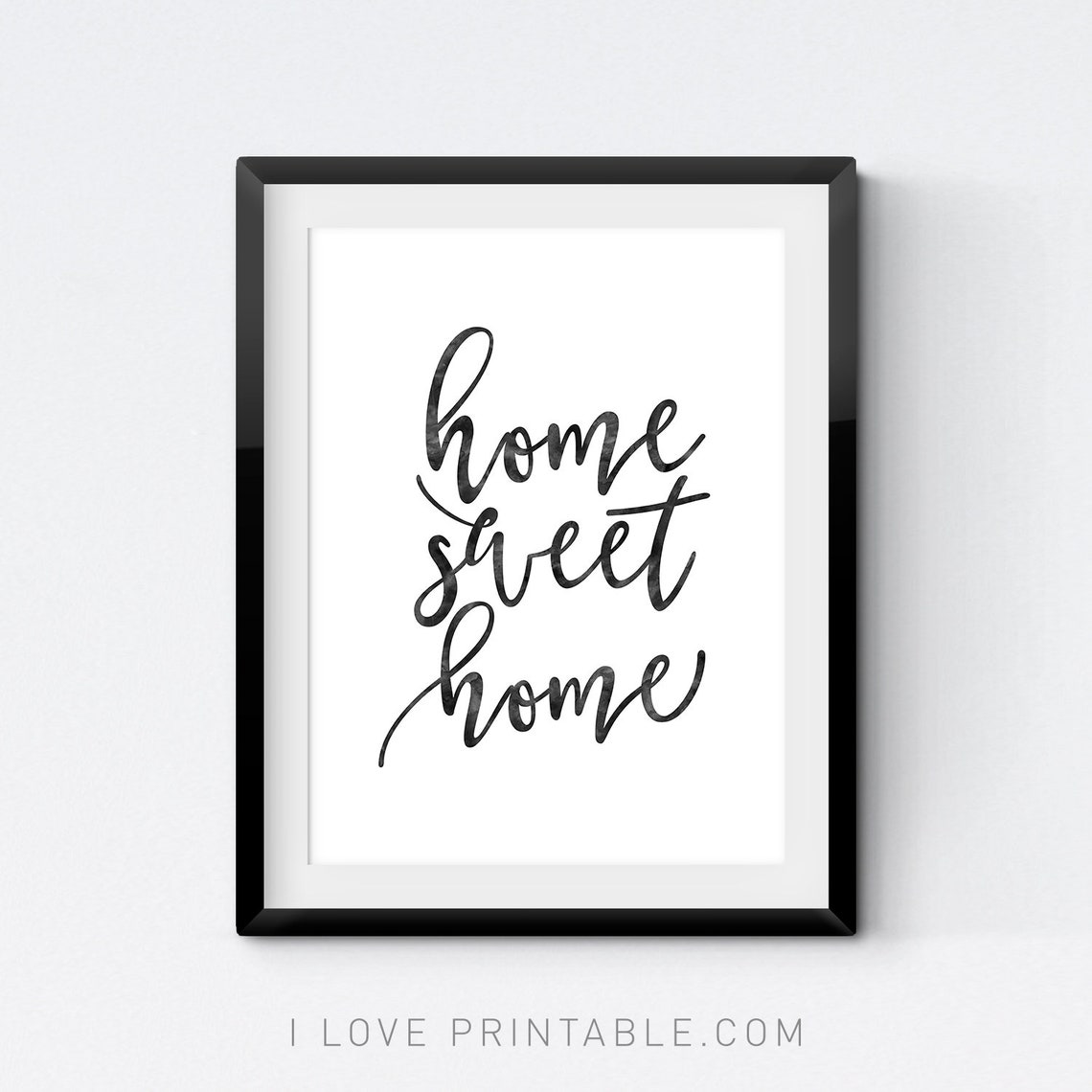 Home Sweet Home Watercolor Script Calligraphy Typography Poster - Image 2
