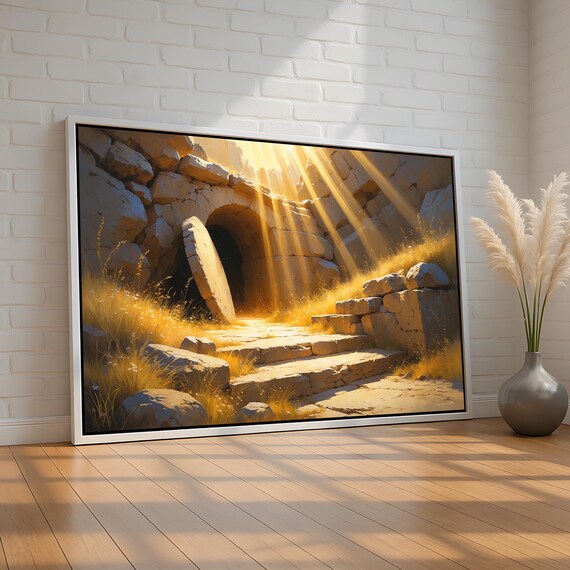 Empty Tomb Resurrection Easter Morning Light Christian Art Print