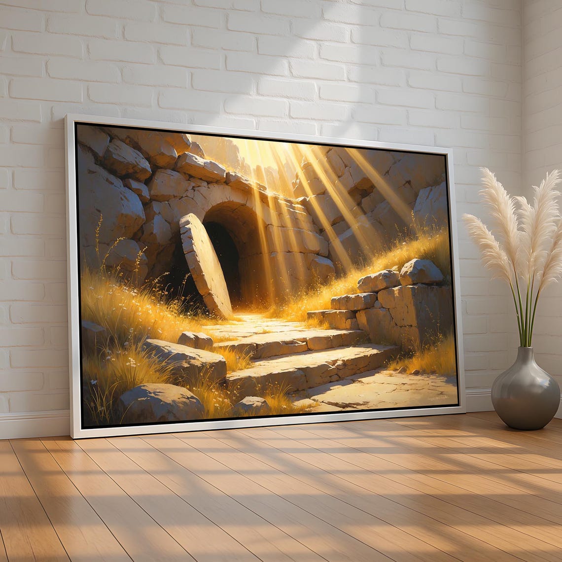 Empty Tomb Resurrection Easter Morning Light Christian Art Print