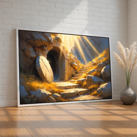 Empty Tomb Resurrection Easter Christian Canvas Radiant Light Faith Art Poster