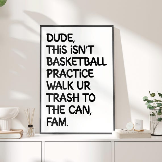 Sarcastic Basketball Quote Classroom Minimalist Poster Or Canvas Gen Z Slang Class Posters Teacher Typography Art School Funny