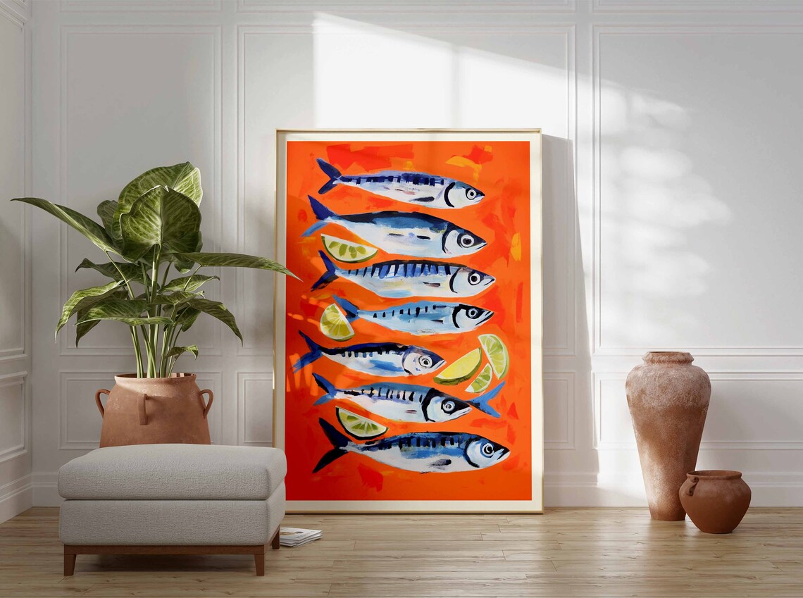 Vintage Fish Art Print, Seafood Kitchen Decor - Image 3