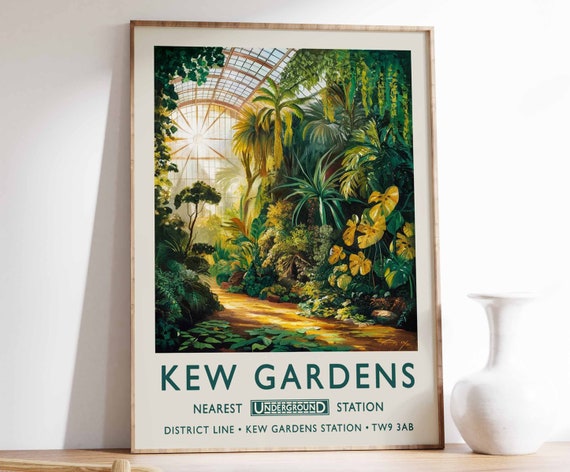 Kew Gardens Print, London Vintage Botanical Poster