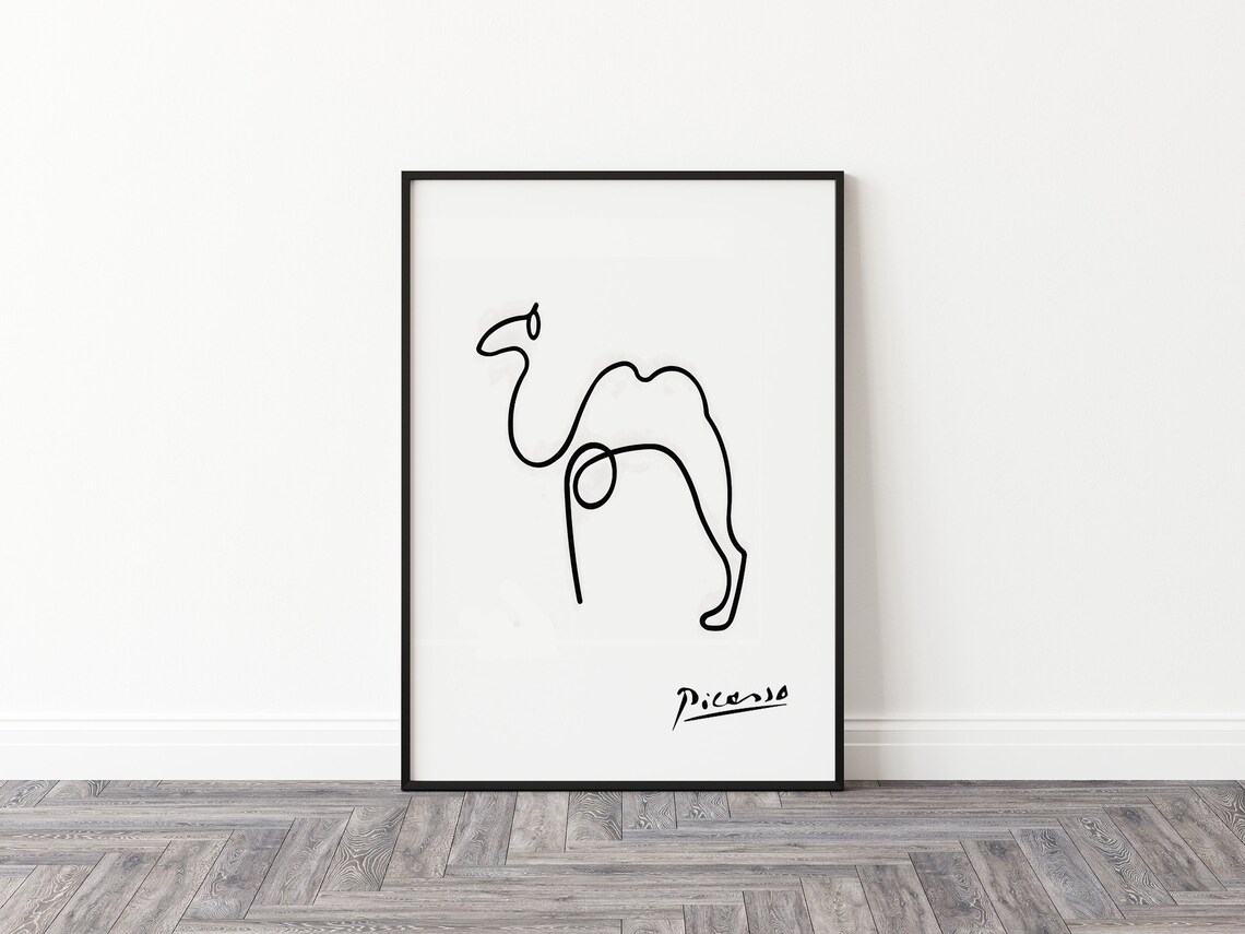 Picasso Camel Line Art Poster, Minimalist Vintage - Image 2