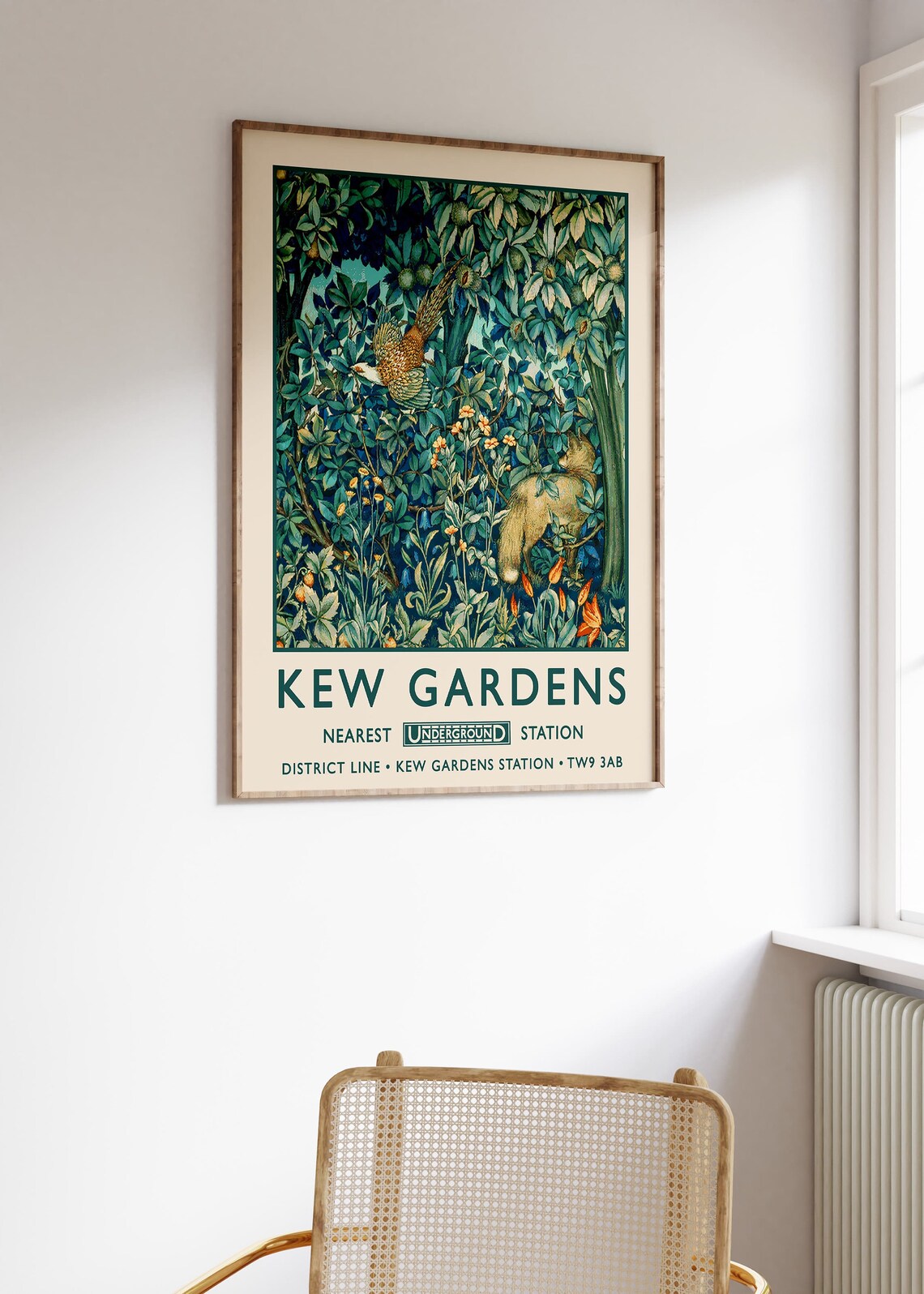 Kew Gardens London Vintage Travel Poster District Line Woodland - Image 2