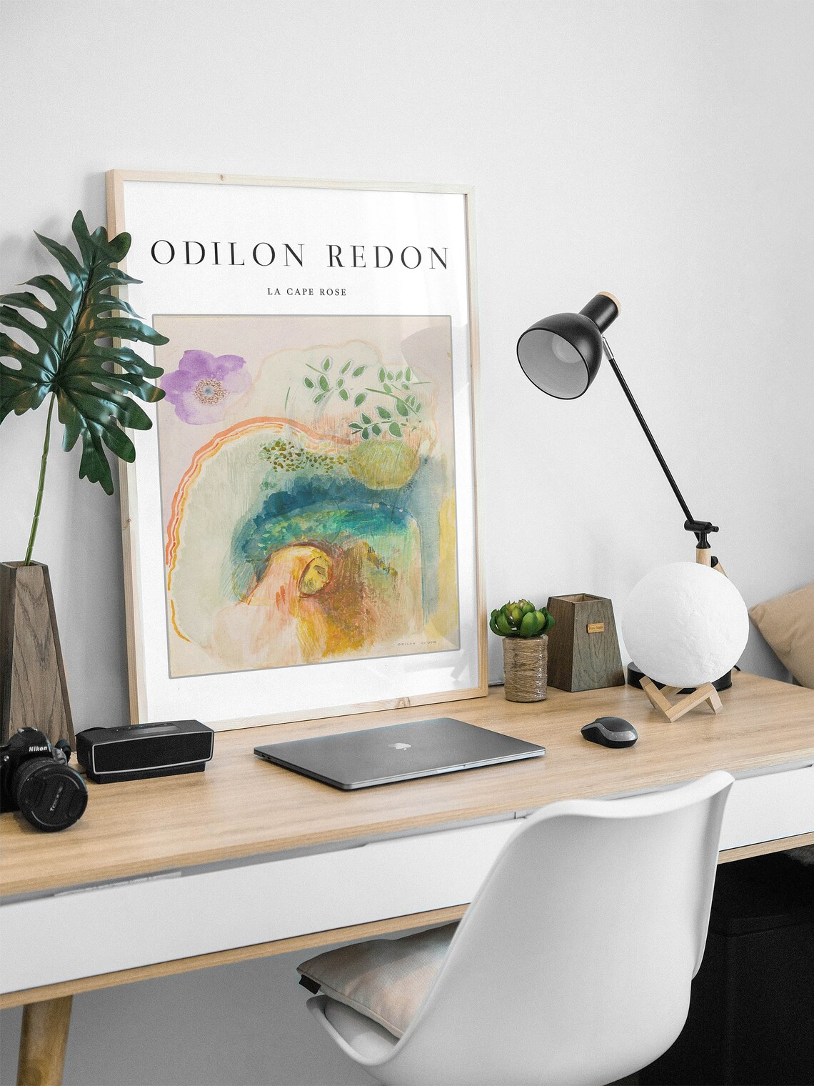 Odilon Redon La Cape Rose Symbolist Watercolor Floral Dreamscape Art Poster - Image 3