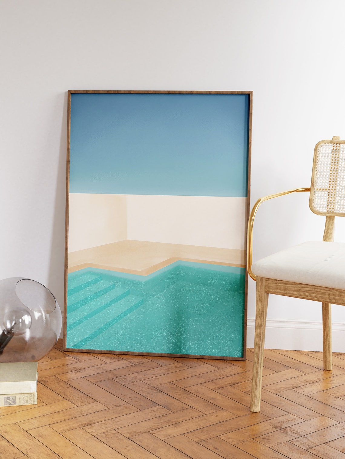 Minimalist Geometric Pool Turquoise Water Abstract Calm Poster - Image 3