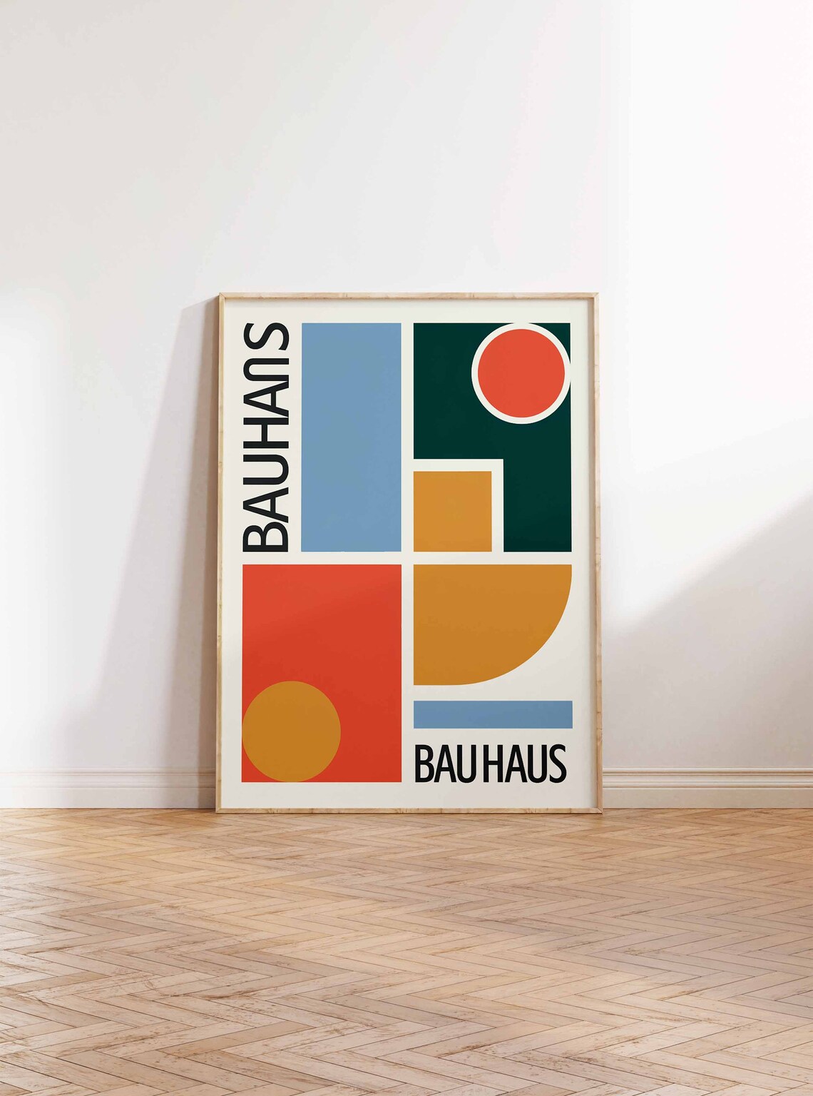 Bauhaus Retro Bold Blocks Mid Century Modern Geometric Art Poster - Image 2