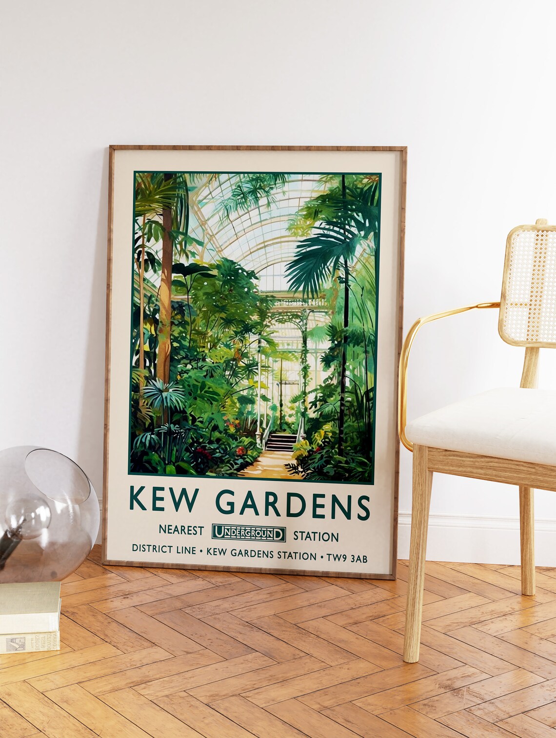 Kew Gardens London Palm House Underground District Travel Poster - Image 2
