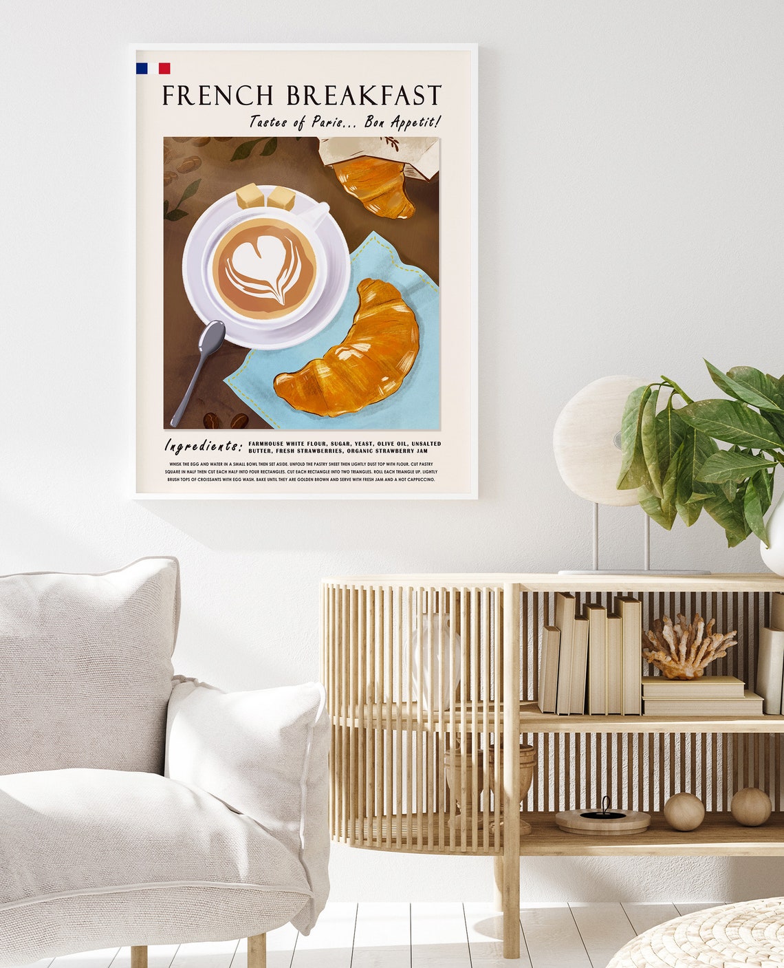 French Breakfast Food Poster Art Poster French Print France Art Kitchen Poster Paris Art Paris Poster Retro Print Food Gift - Image 2