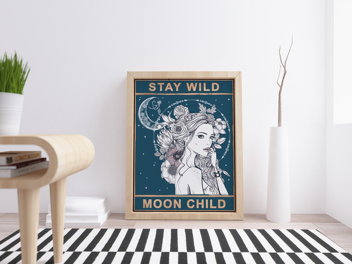 Stay Wild Moon Child Vintage Bedroom Art Poster - Image 2