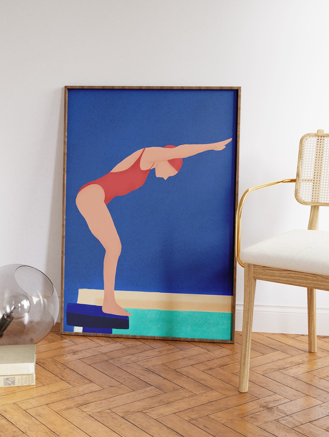 Swimming Pool Diving Art Print, Summer Poster - Image 3