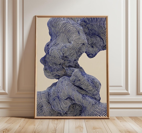 Abstract Line Art Poster, Minimalist Geometric Art Print
