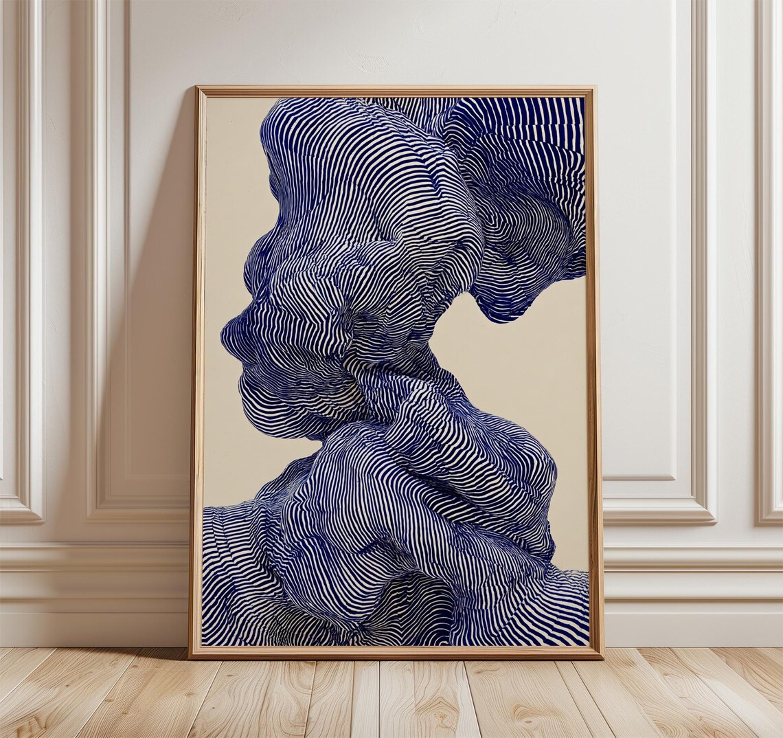 Abstract Line Art Poster, Minimalist Geometric Art Print