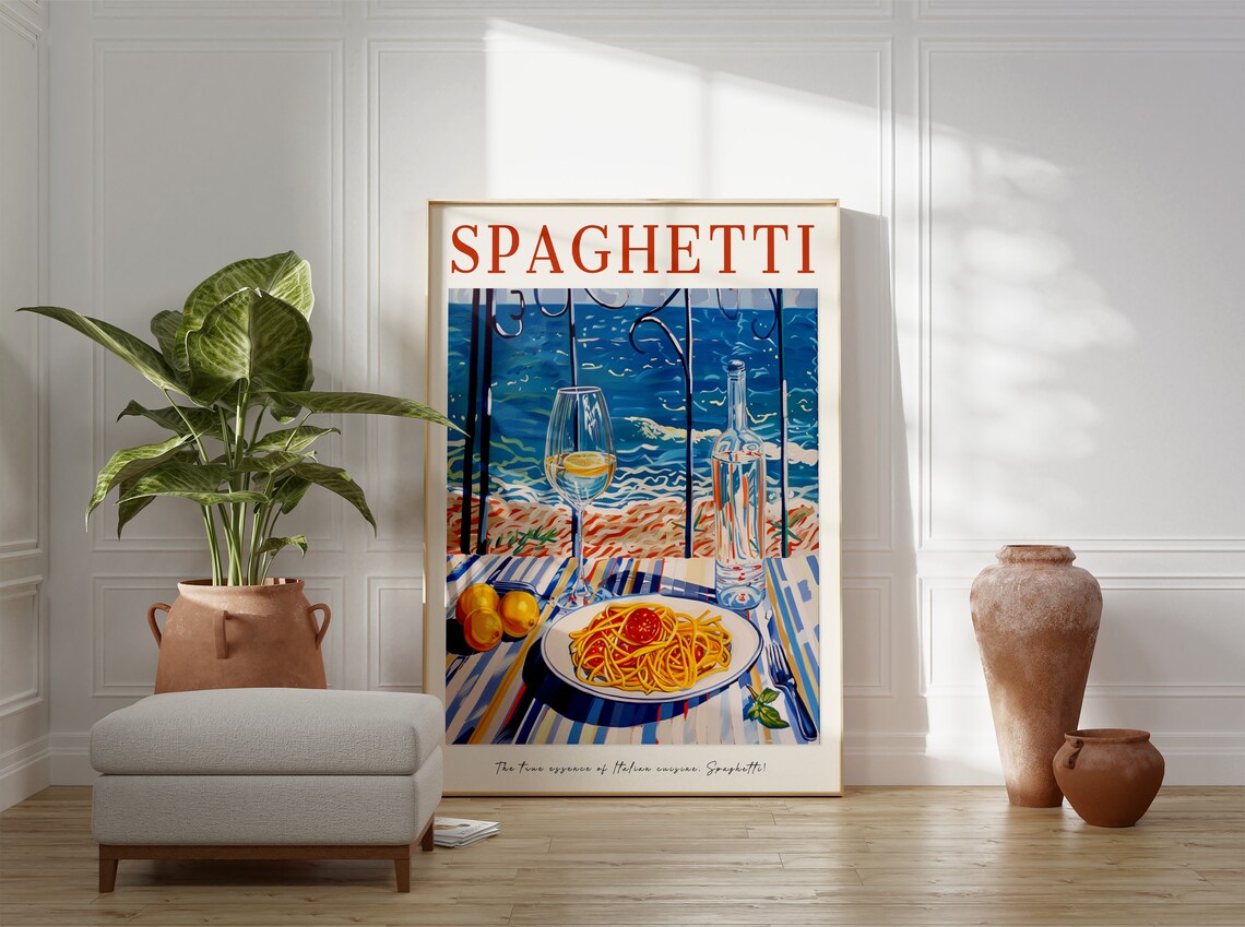 Spaghetti Vintage Food Poster, Italian Cafe Decor - Image 3