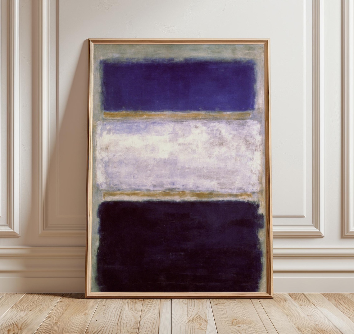 Abstract Blue Color Field Poster, Mid-Century Art Print