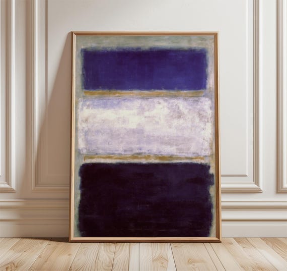 Abstract Blue Color Field Poster, Mid-Century Art Print