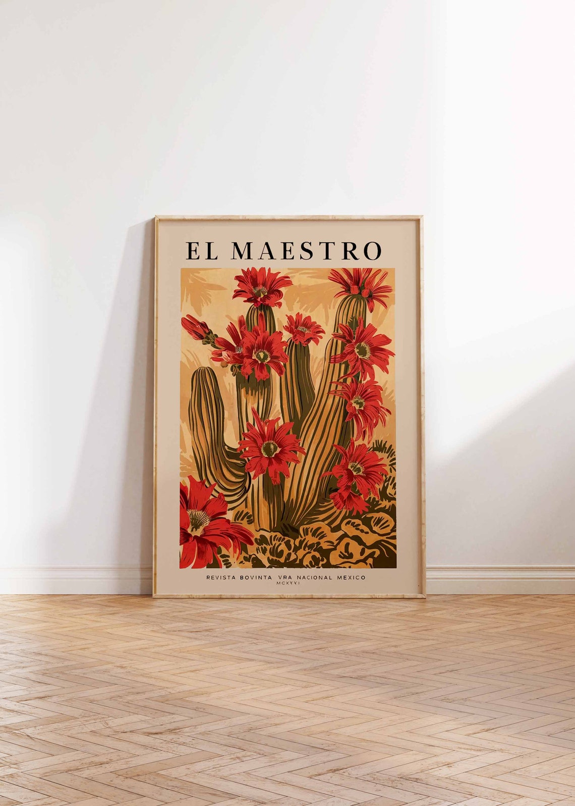 El Maestro Cactus Blossoms Vintage Mexico National Magazine Poster - Image 3