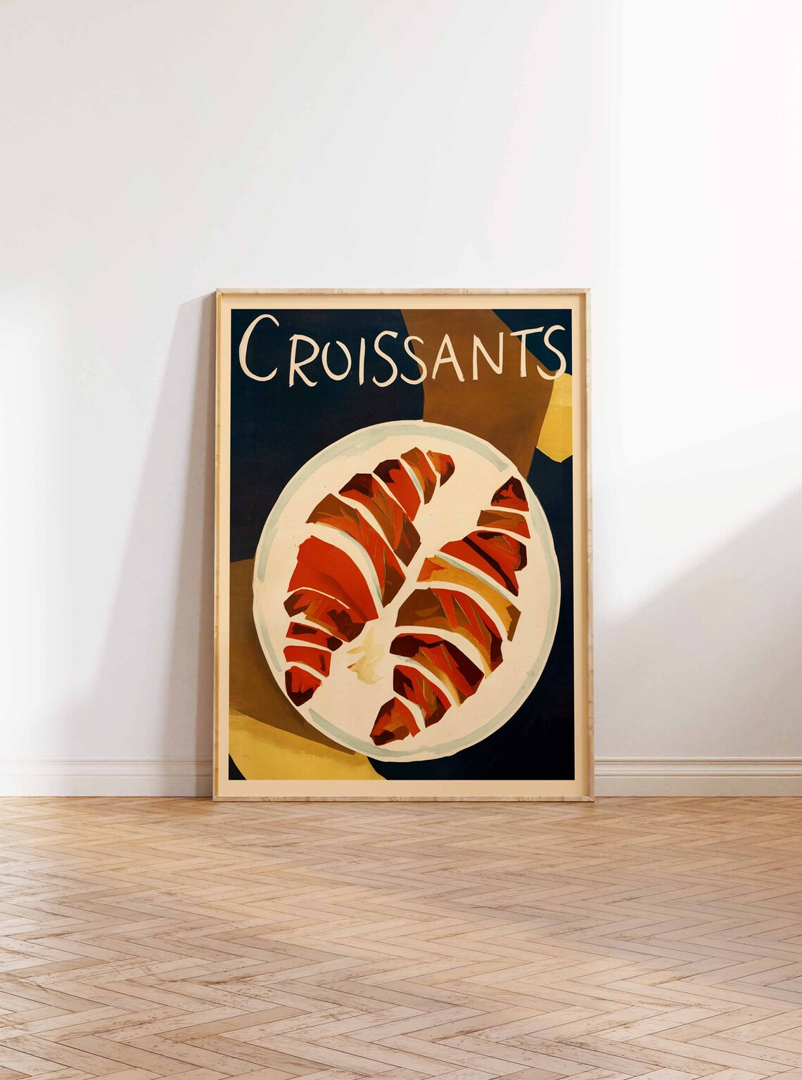 Art Deco Croissants French Pastry Plate Kitchen Decor Poster - Image 2