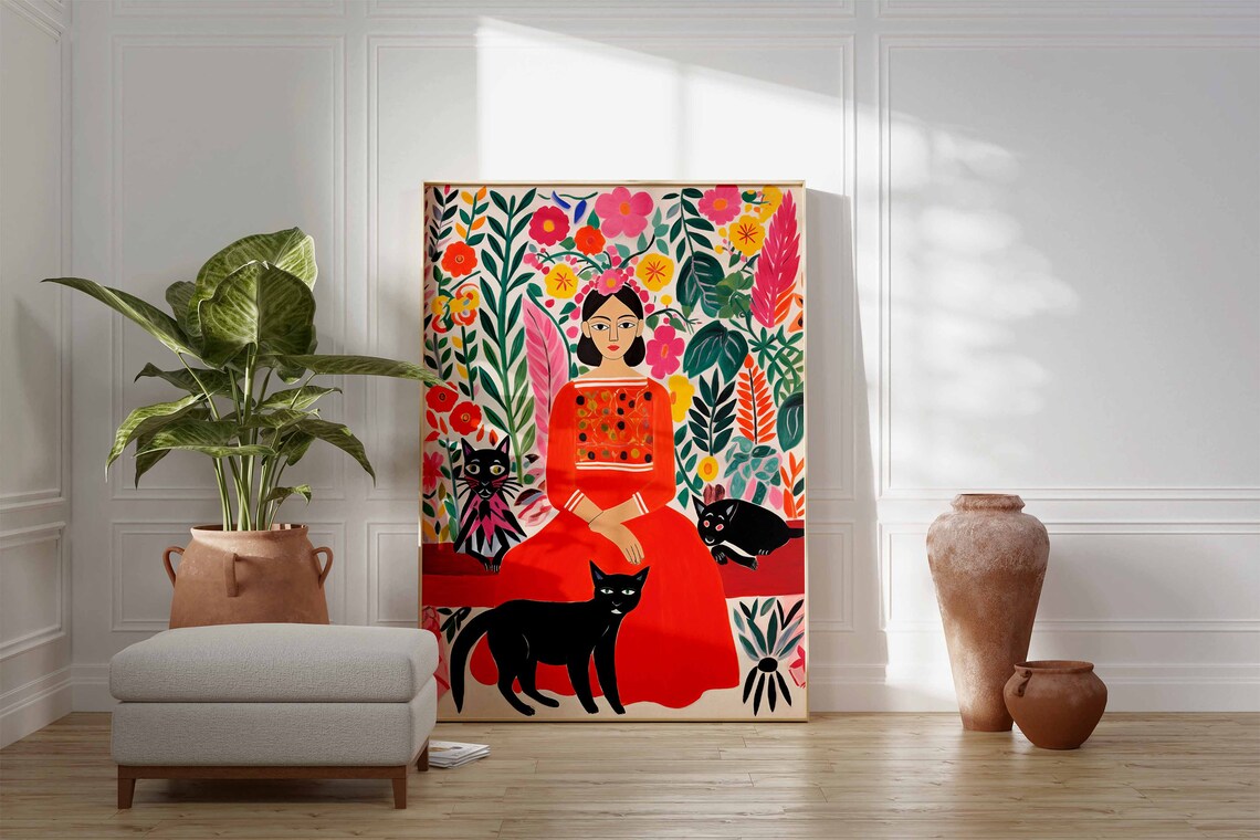 Vintage Mexican Cat Poster, Latin Nature Decor - Image 3