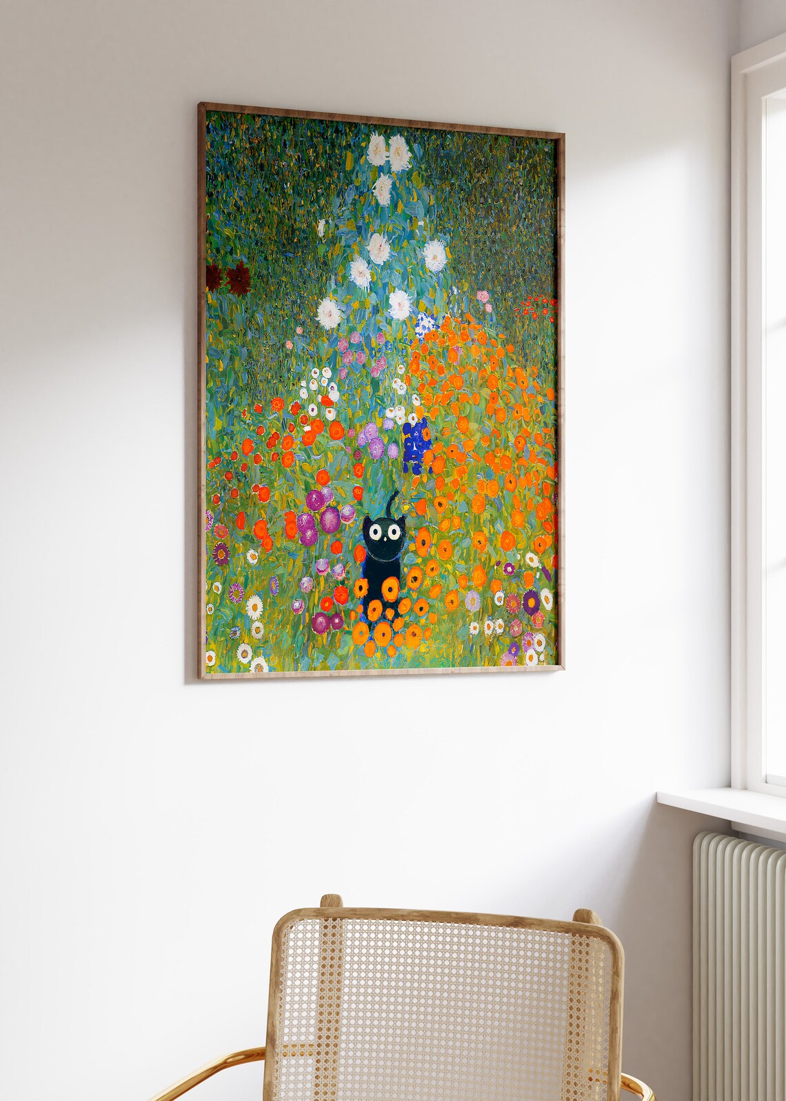 Klimt-Inspired Cat in Bauerngarten Art Print - Image 2