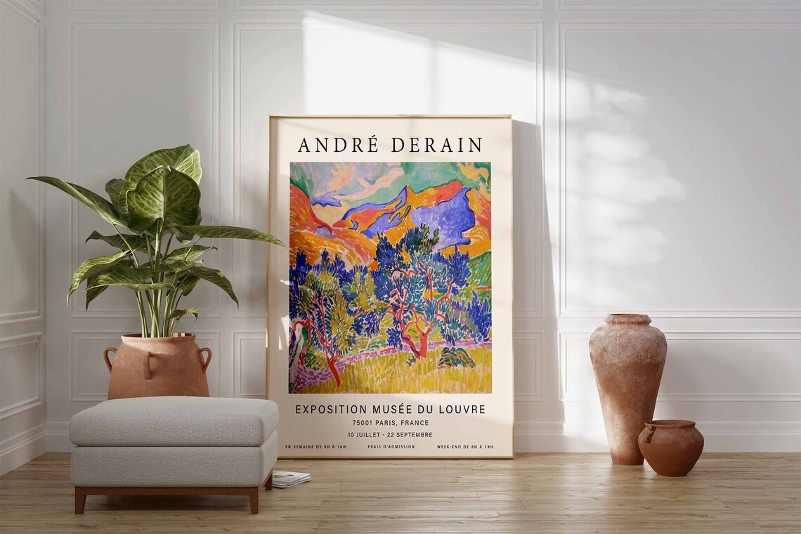 Andre Derain Exhibition Poster, Fauvist Mountains - Image 3