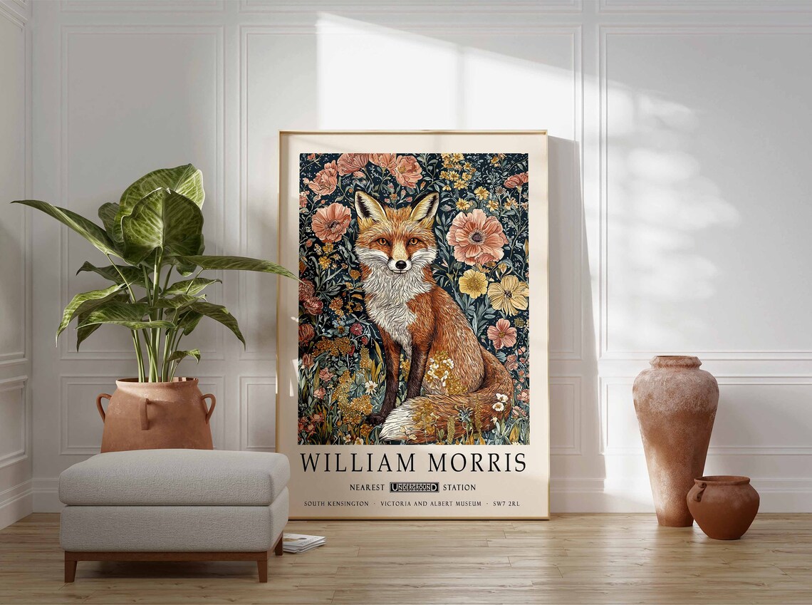 William Morris Fox Floral Woodland London Botanical Art Poster - Image 3